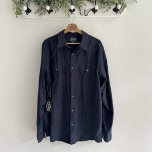 Men’s Gibson Navy Snap Down Collared Shirt New XL AS